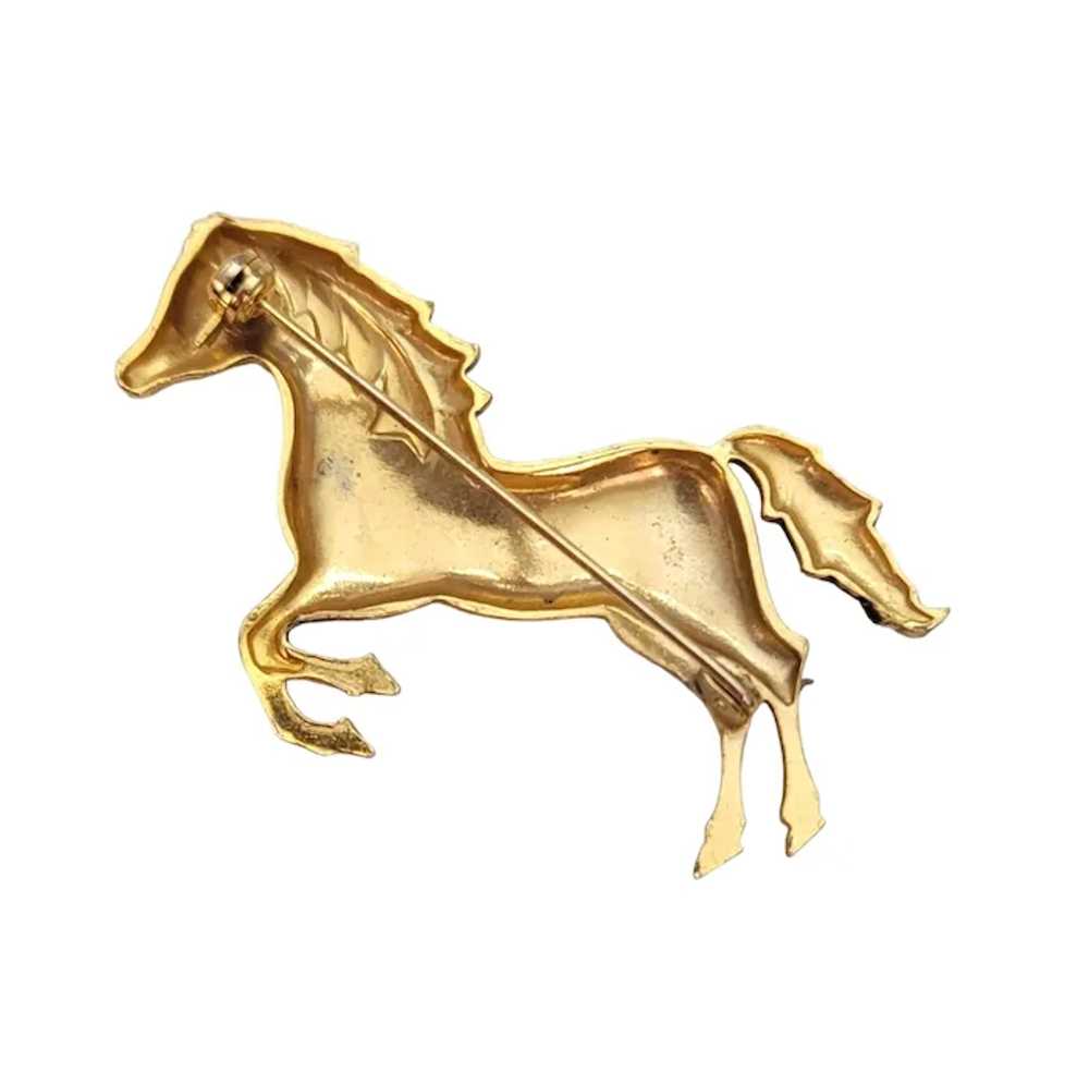 Gold Tone Toledo Ware Damascene Horse Brooch Pin … - image 5
