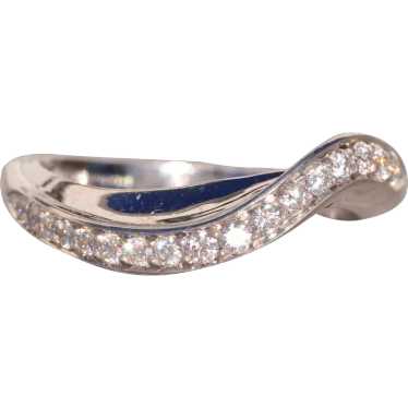 Designer Signed Wave Ring with Natural Diamonds