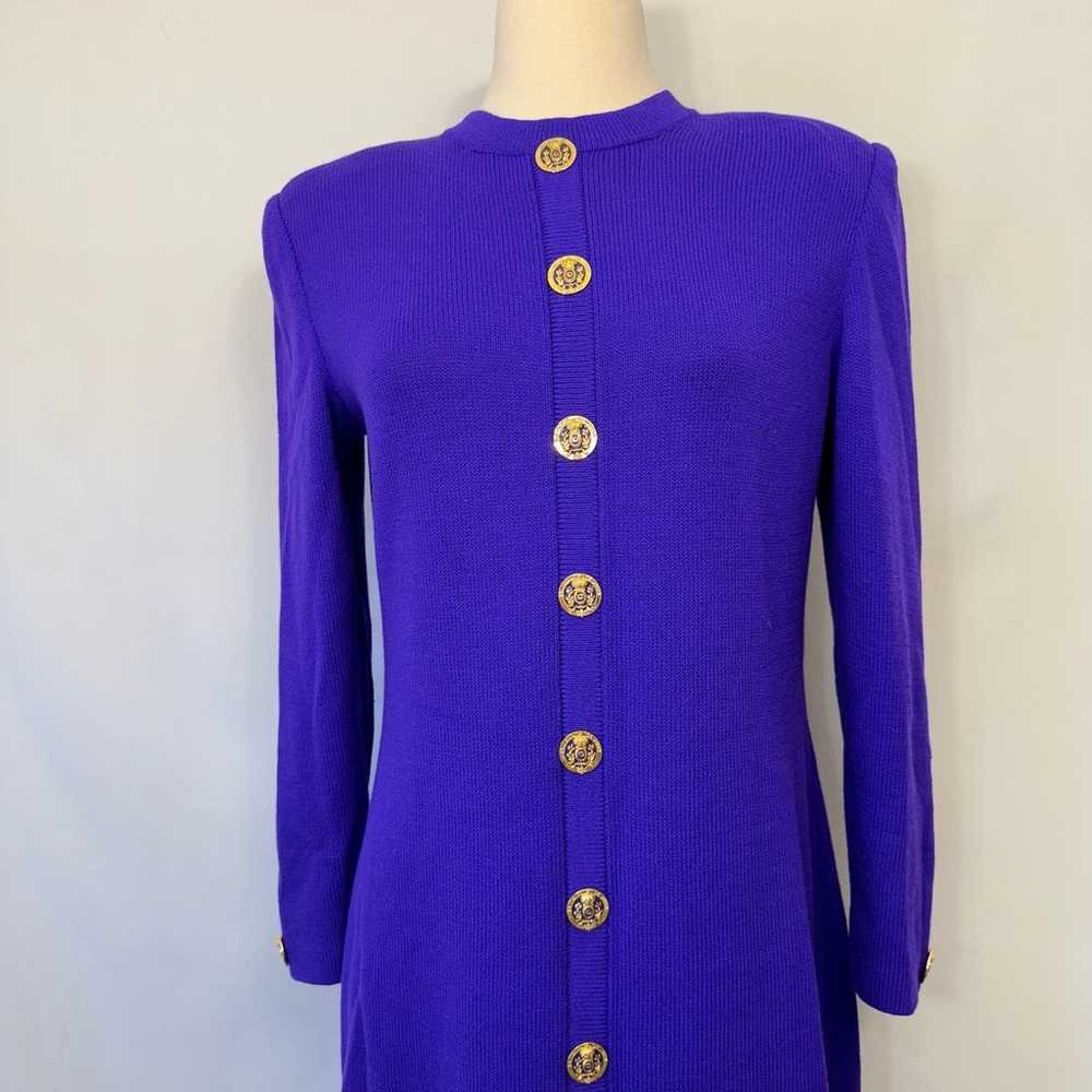 St. John Collection Santana Knit Purple Dress Lon… - image 2