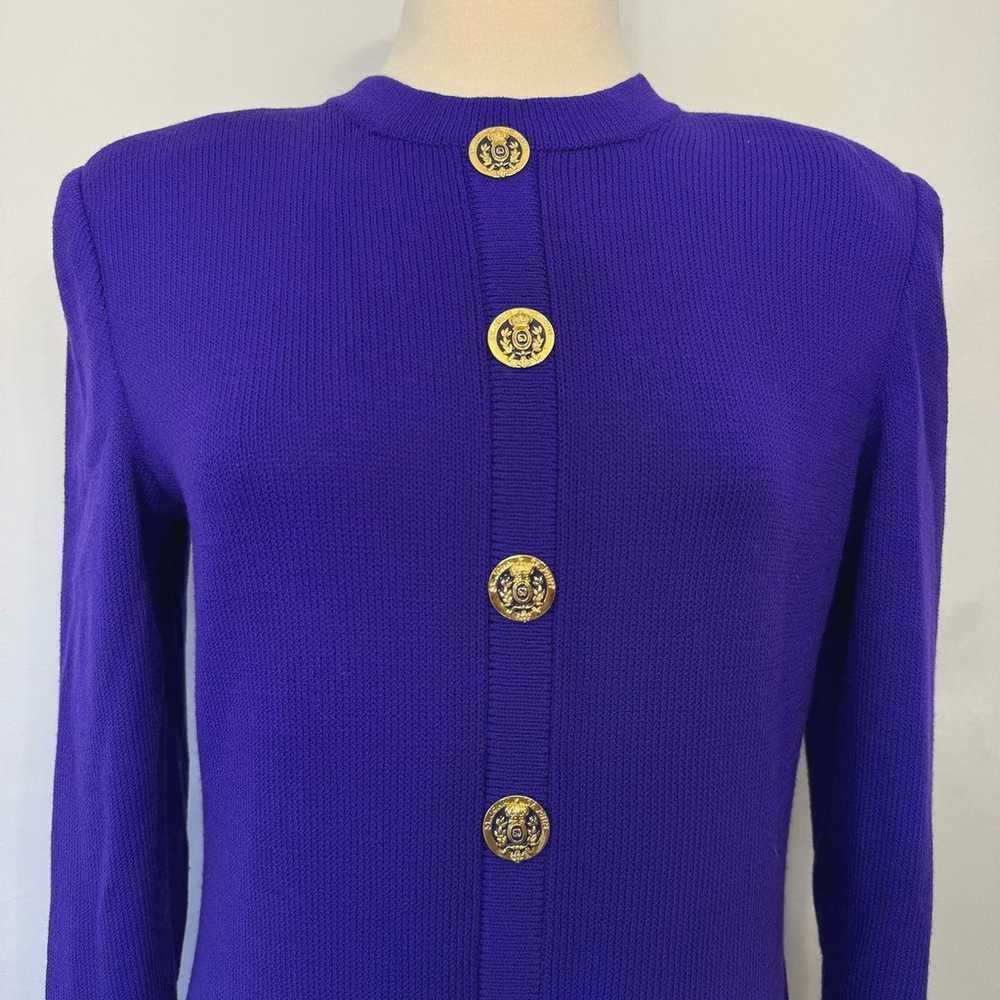 St. John Collection Santana Knit Purple Dress Lon… - image 3