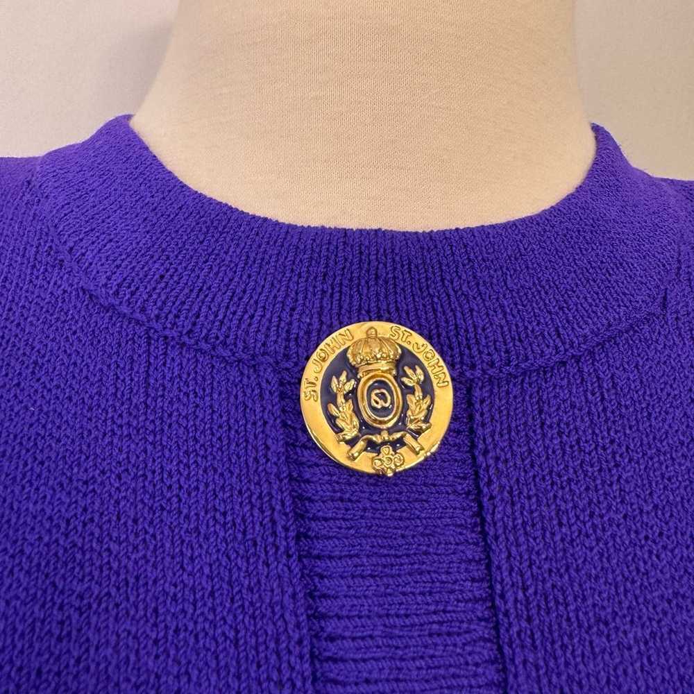 St. John Collection Santana Knit Purple Dress Lon… - image 5