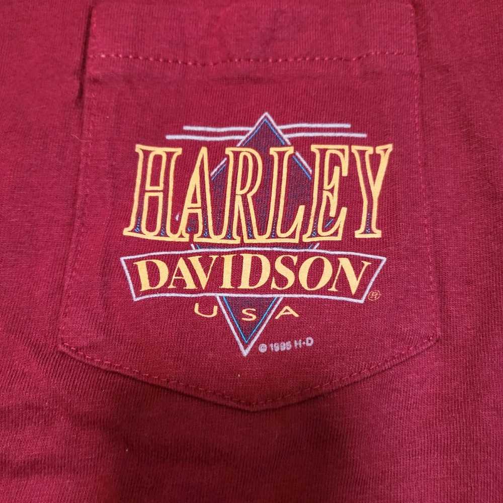1990s Vintage Harley Davidson Short Sleeve w/ Fro… - image 3