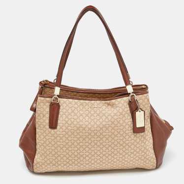 COACH Beige/Brown  Op Art Canvas and Leather Madi… - image 1