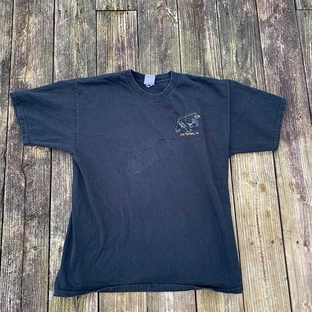 Vintage 80's Black Embossed Kodiak Black Bear Tee… - image 1