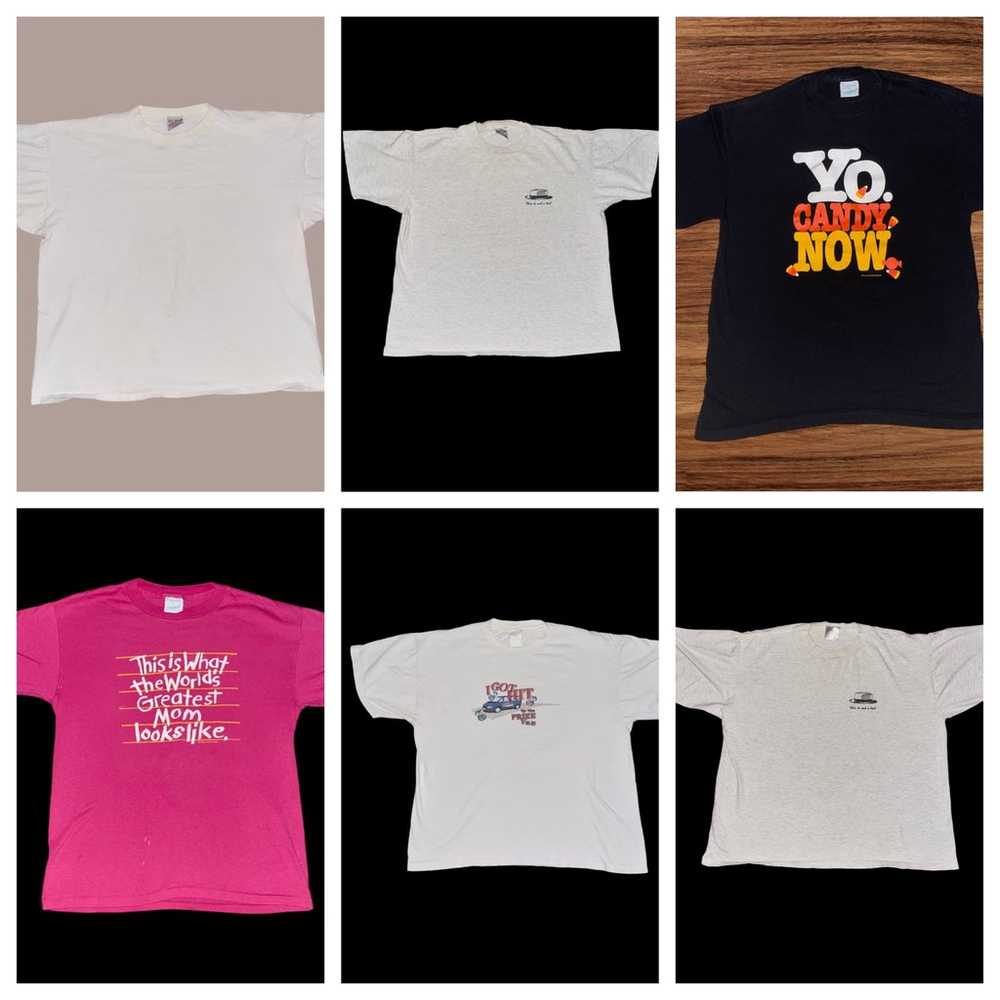 LOT Of 6 Vintage 1990s T-shirts Lottery, Mom,Cand… - image 1