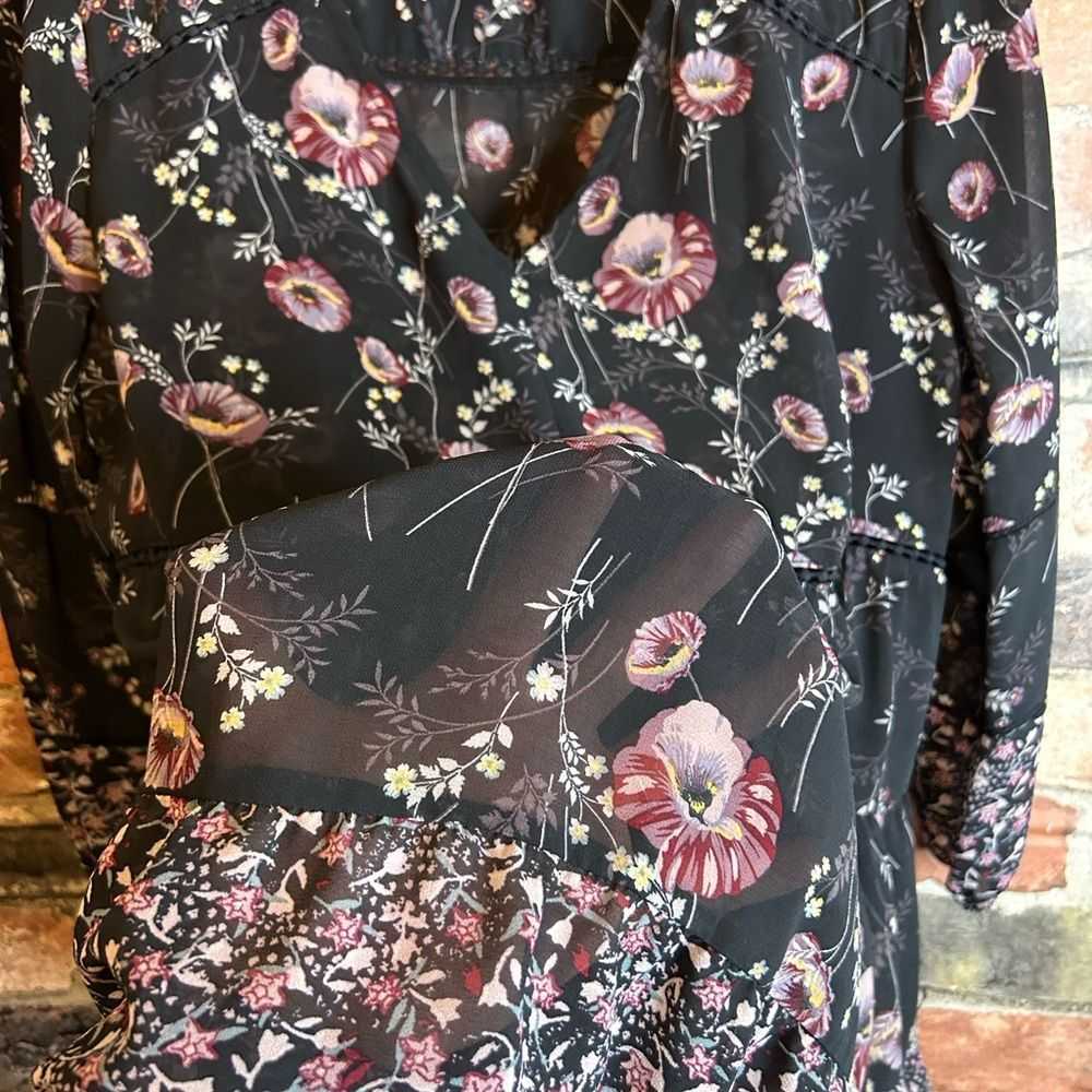 Brand Knox Rose 3/4 Sleeve Sheer Floral Blouse Sm… - image 6