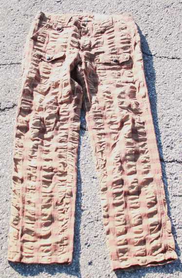 Monitaly brown plaid cotton cargo pants - image 1