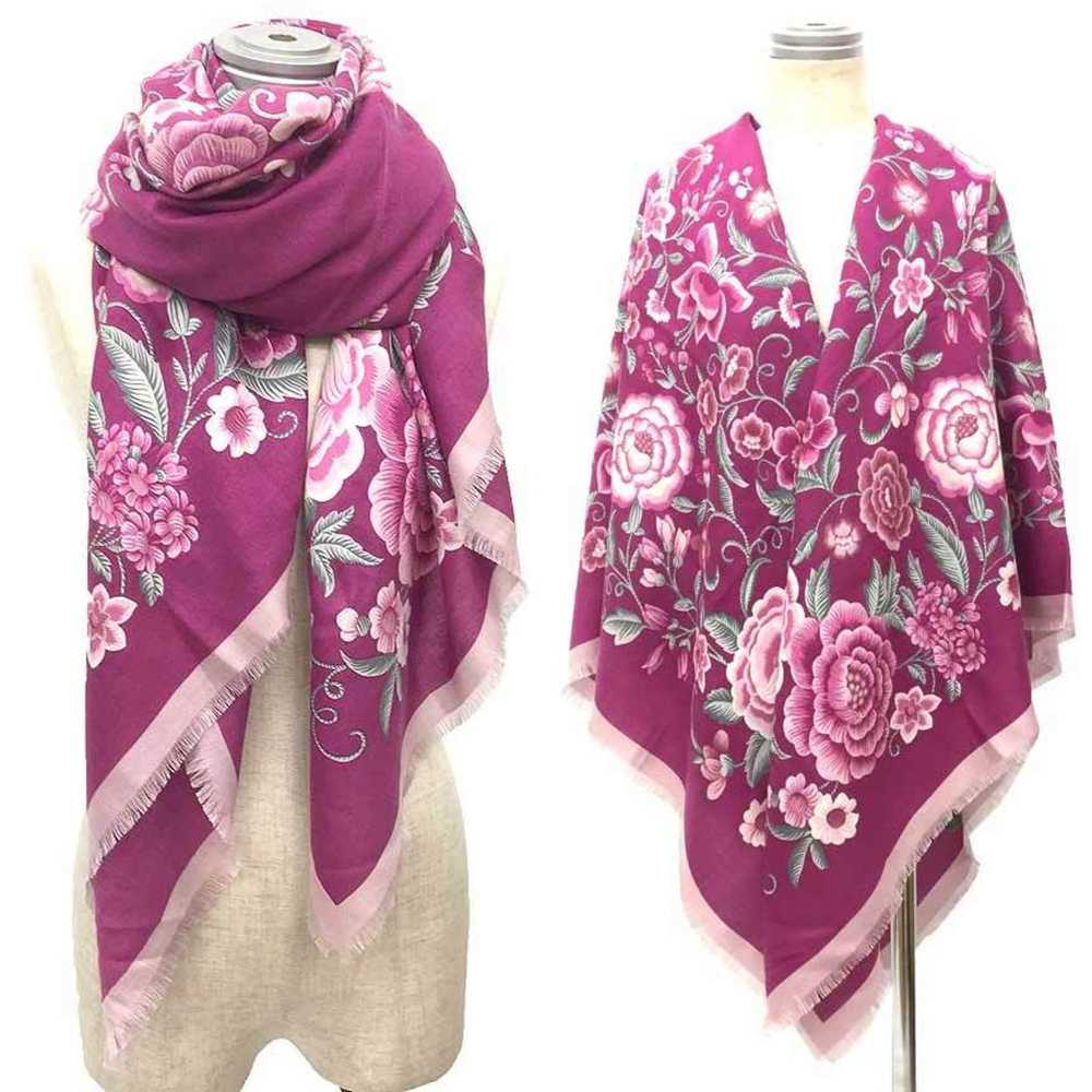 Loewe LOEWE Flower pattern large stole shawl 918.… - image 2