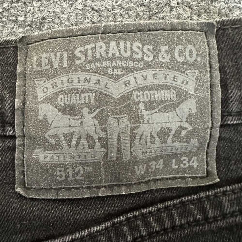 Levi's Levis 512 Jeans Mens 34x34 (32.5x30.5) Bla… - image 2