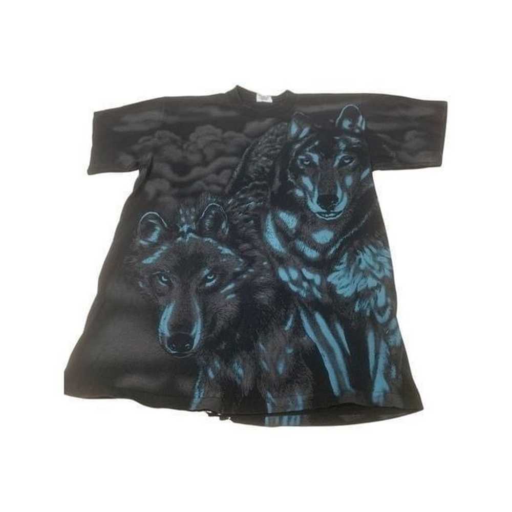 Vintage Wolf Double Graphic T-shirt - image 1