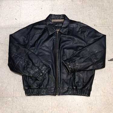 Leather × Leather Jacket Vintage Pierre Cardin Bla