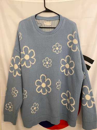 Streetwear Flower Pattern Knit Sweater