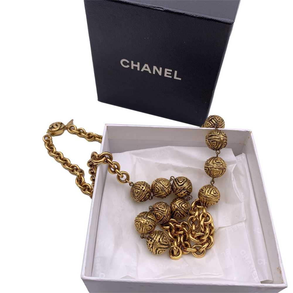 Chanel CHANEL Vintage 1980S Gold Metal Chain Neck… - image 2