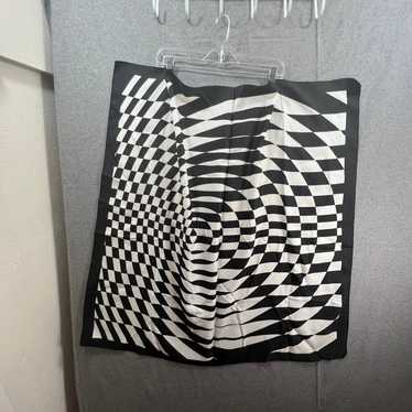 Other Checker Pattern Black White Squares Scarf U… - image 1