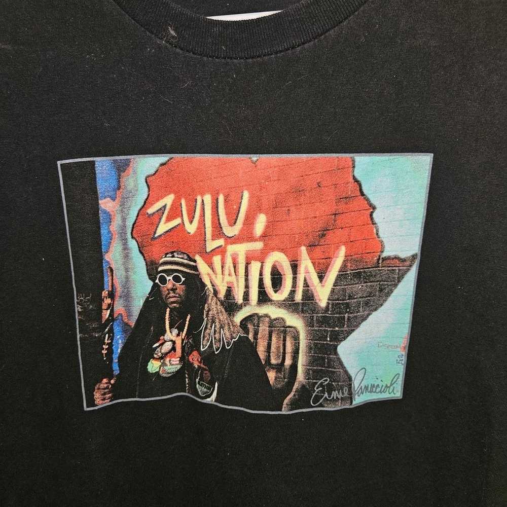 RARE VNTG ZULU NATION T-Shirt, MADE IN USA, SZ L - image 2