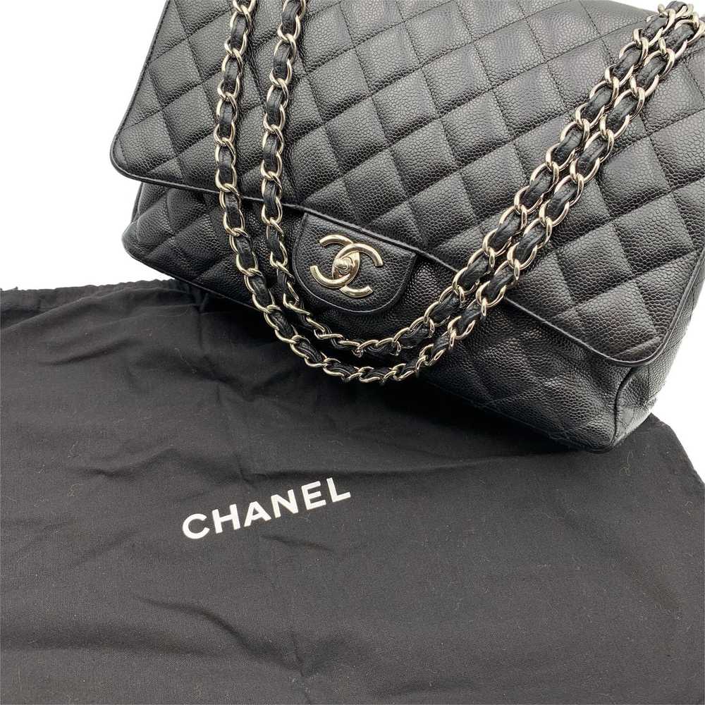 Chanel CHANEL Black Quilted Caviar Maxi Timeless … - image 4