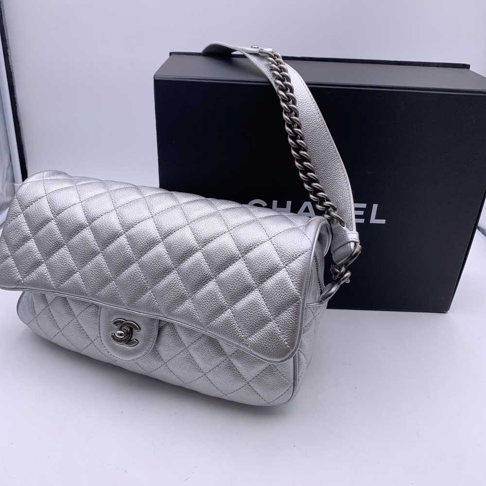 Chanel CHANEL Airline 2016 Silver Quilted Leather… - image 10