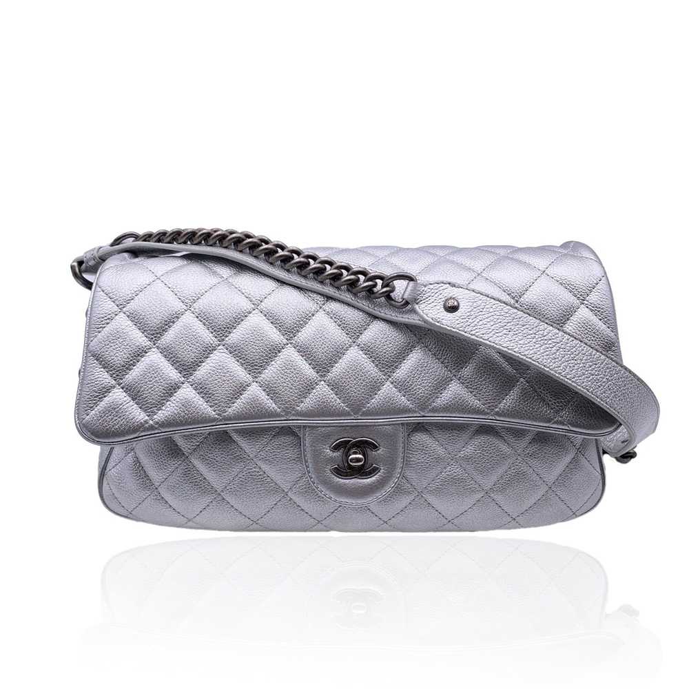 Chanel CHANEL Airline 2016 Silver Quilted Leather… - image 1
