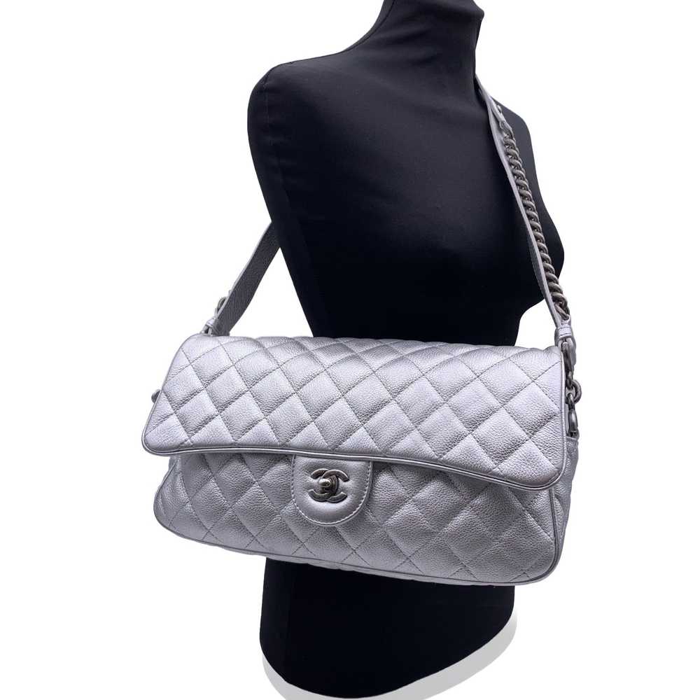 Chanel CHANEL Airline 2016 Silver Quilted Leather… - image 2