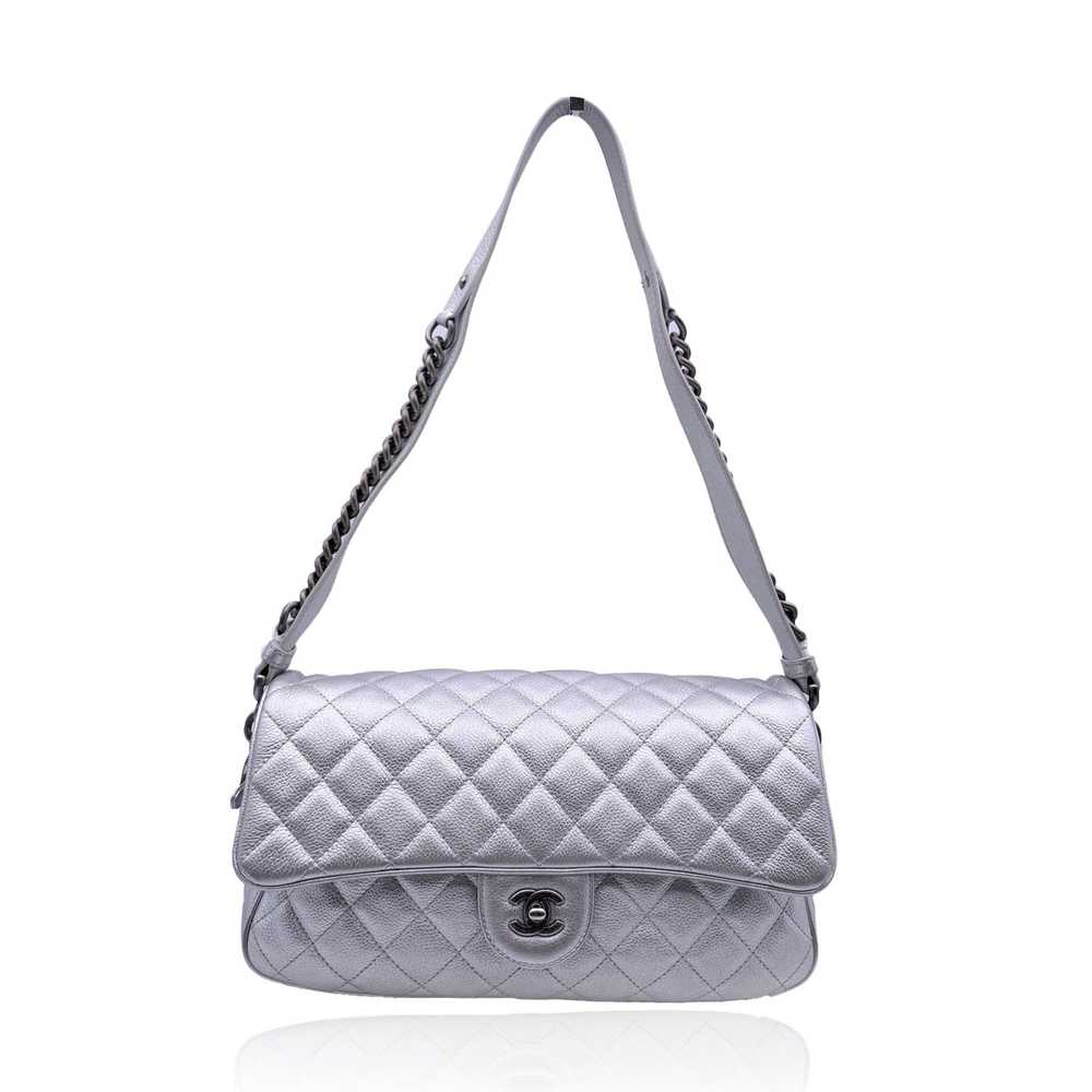 Chanel CHANEL Airline 2016 Silver Quilted Leather… - image 3