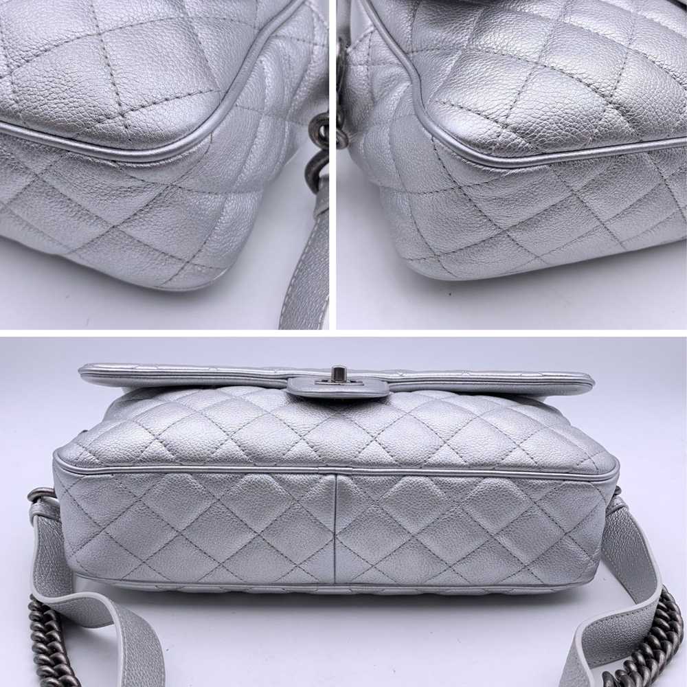 Chanel CHANEL Airline 2016 Silver Quilted Leather… - image 4