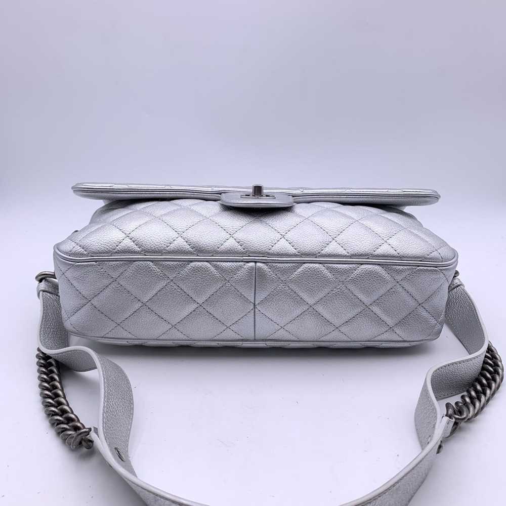 Chanel CHANEL Airline 2016 Silver Quilted Leather… - image 8