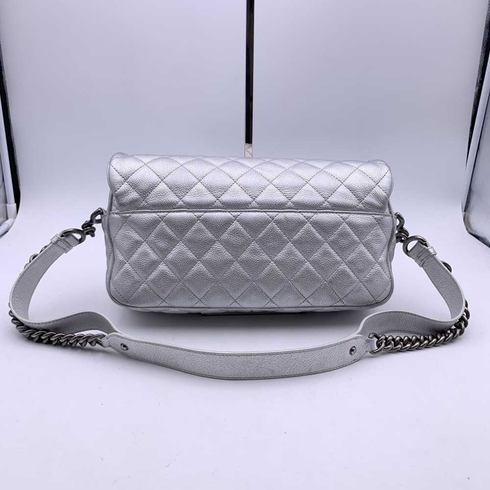 Chanel CHANEL Airline 2016 Silver Quilted Leather… - image 9