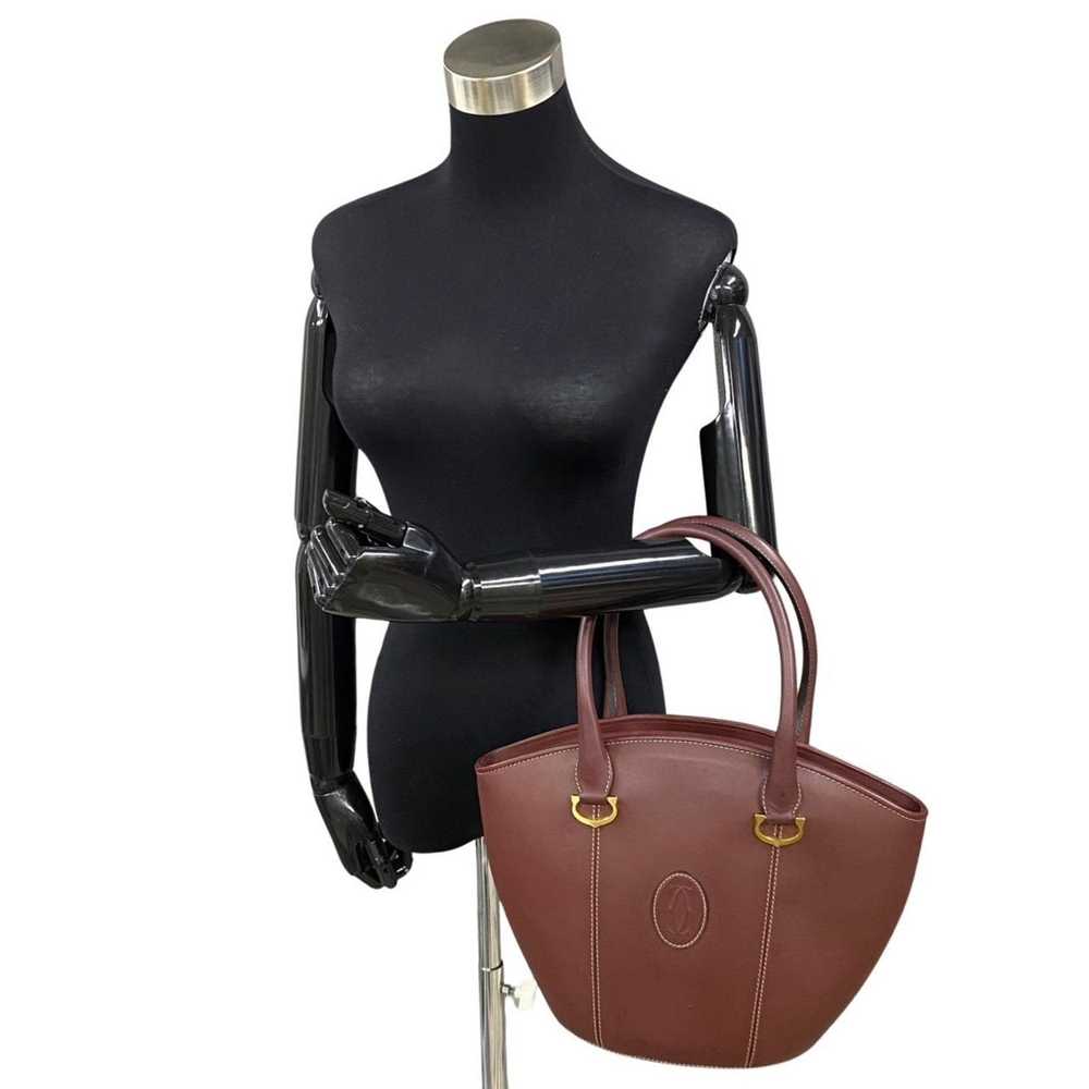 Cartier CARTIER Mustline Leather Handbag Tote Bag… - image 2