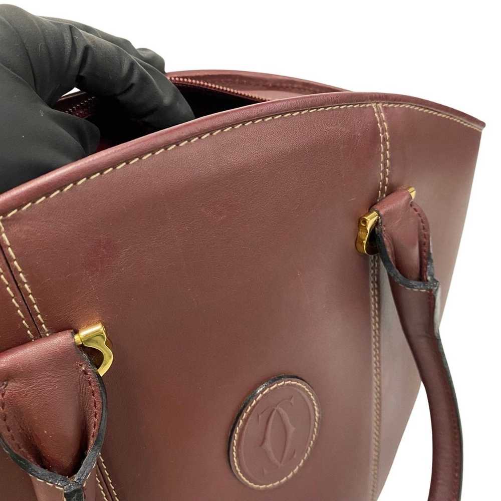 Cartier CARTIER Mustline Leather Handbag Tote Bag… - image 9