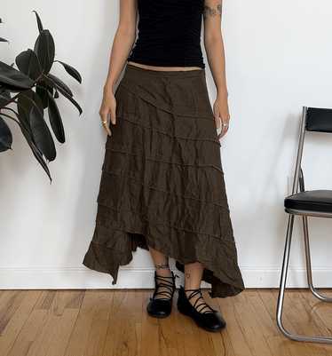 Vintage Vintage Distressed Brown Skirt - image 1