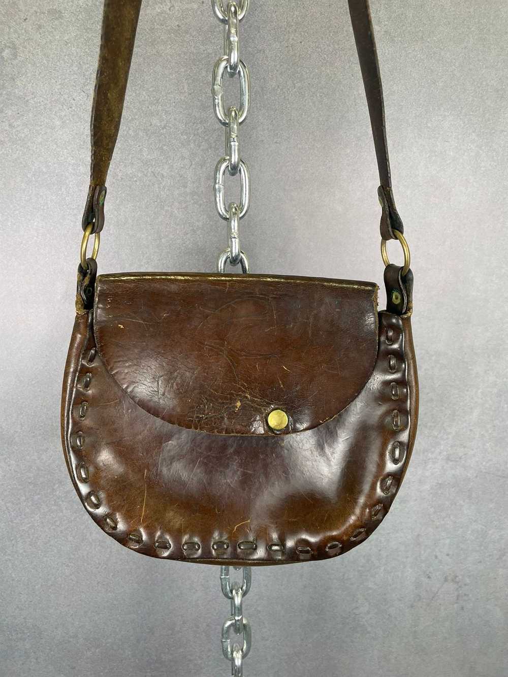 Vintage Vintage 60s hand made dark walnut leather… - image 2