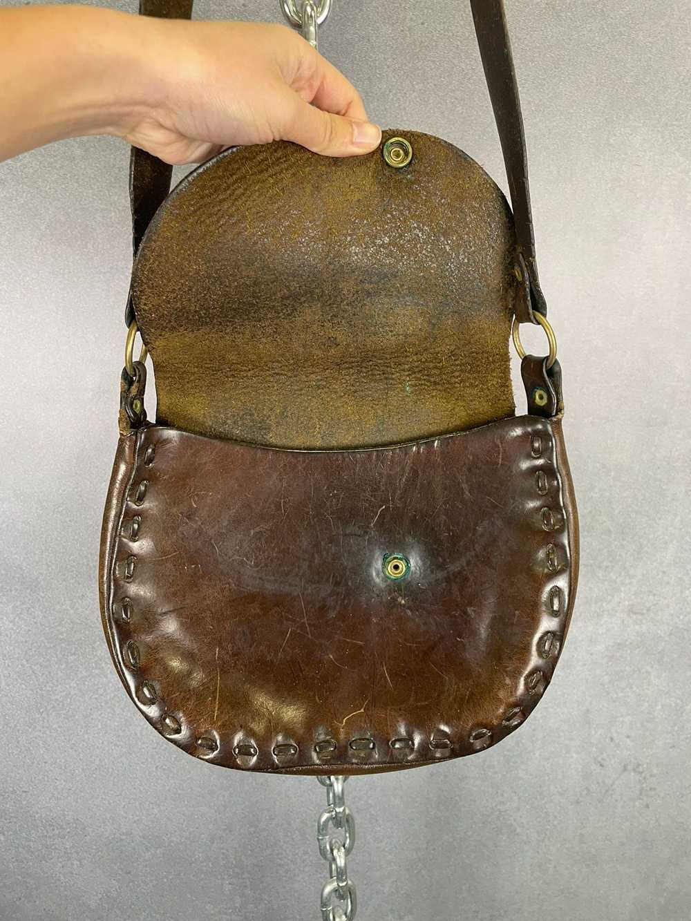 Vintage Vintage 60s hand made dark walnut leather… - image 4