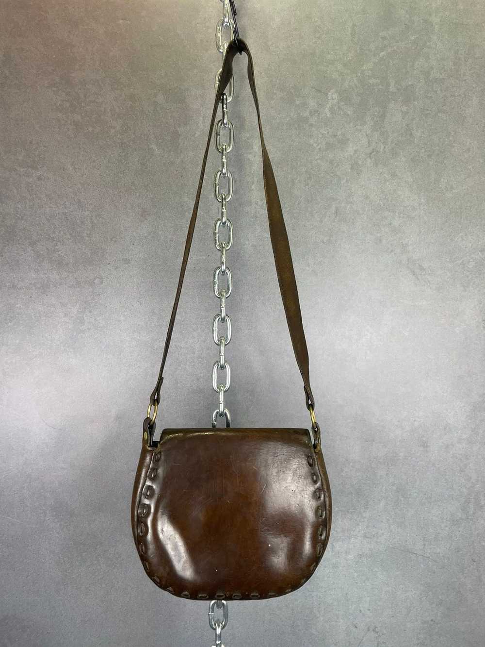 Vintage Vintage 60s hand made dark walnut leather… - image 5