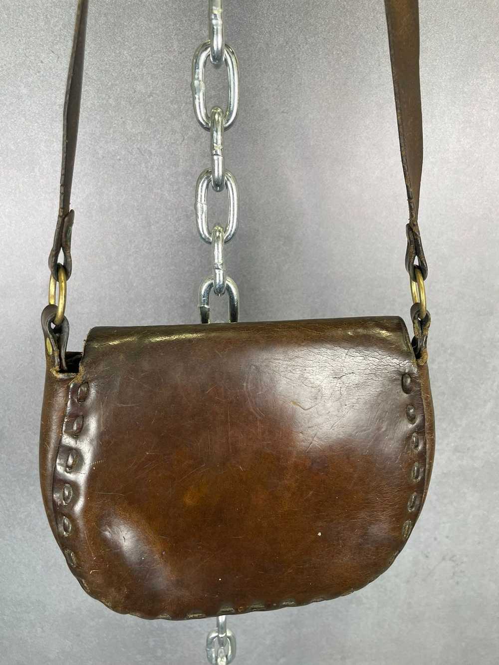 Vintage Vintage 60s hand made dark walnut leather… - image 6
