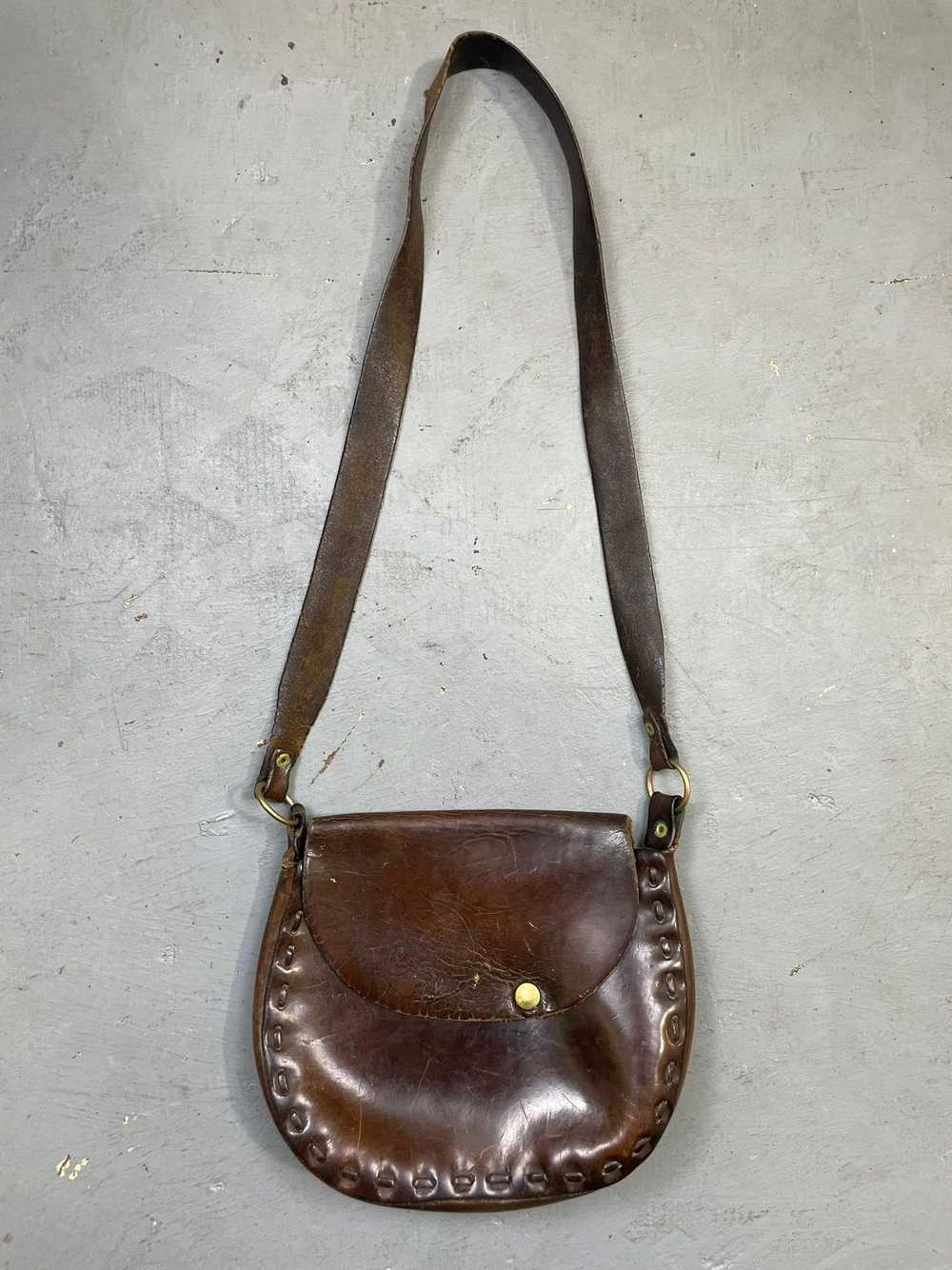 Vintage Vintage 60s hand made dark walnut leather… - image 8