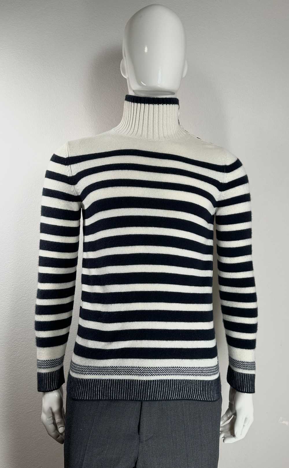 Loro Piana Cashmere striped white navy sweater - image 1