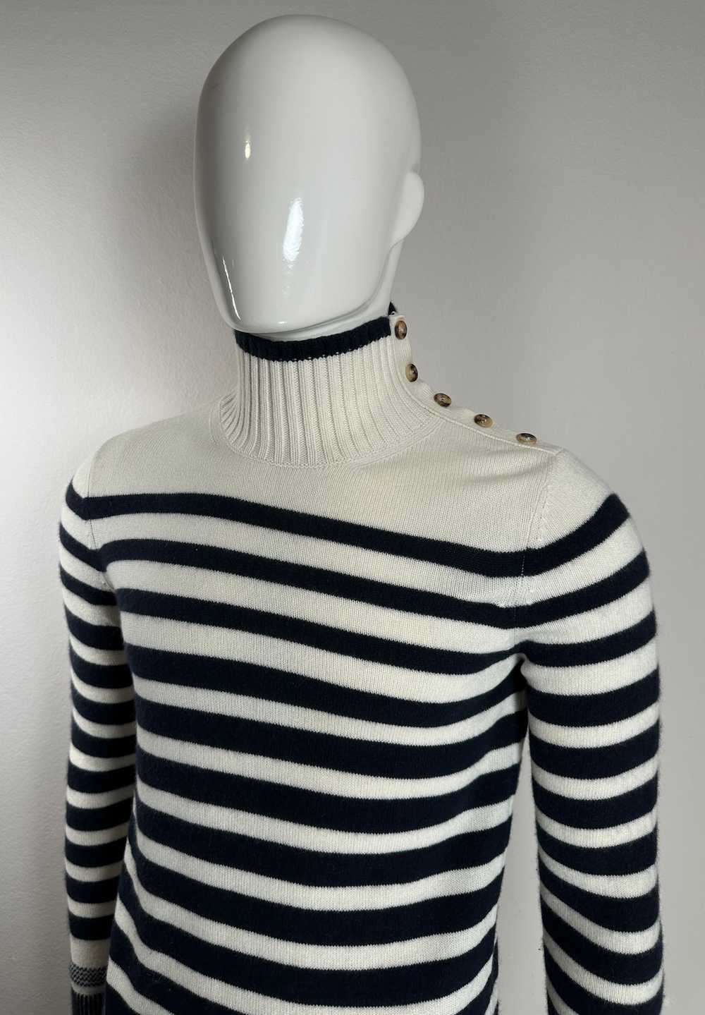 Loro Piana Cashmere striped white navy sweater - image 2