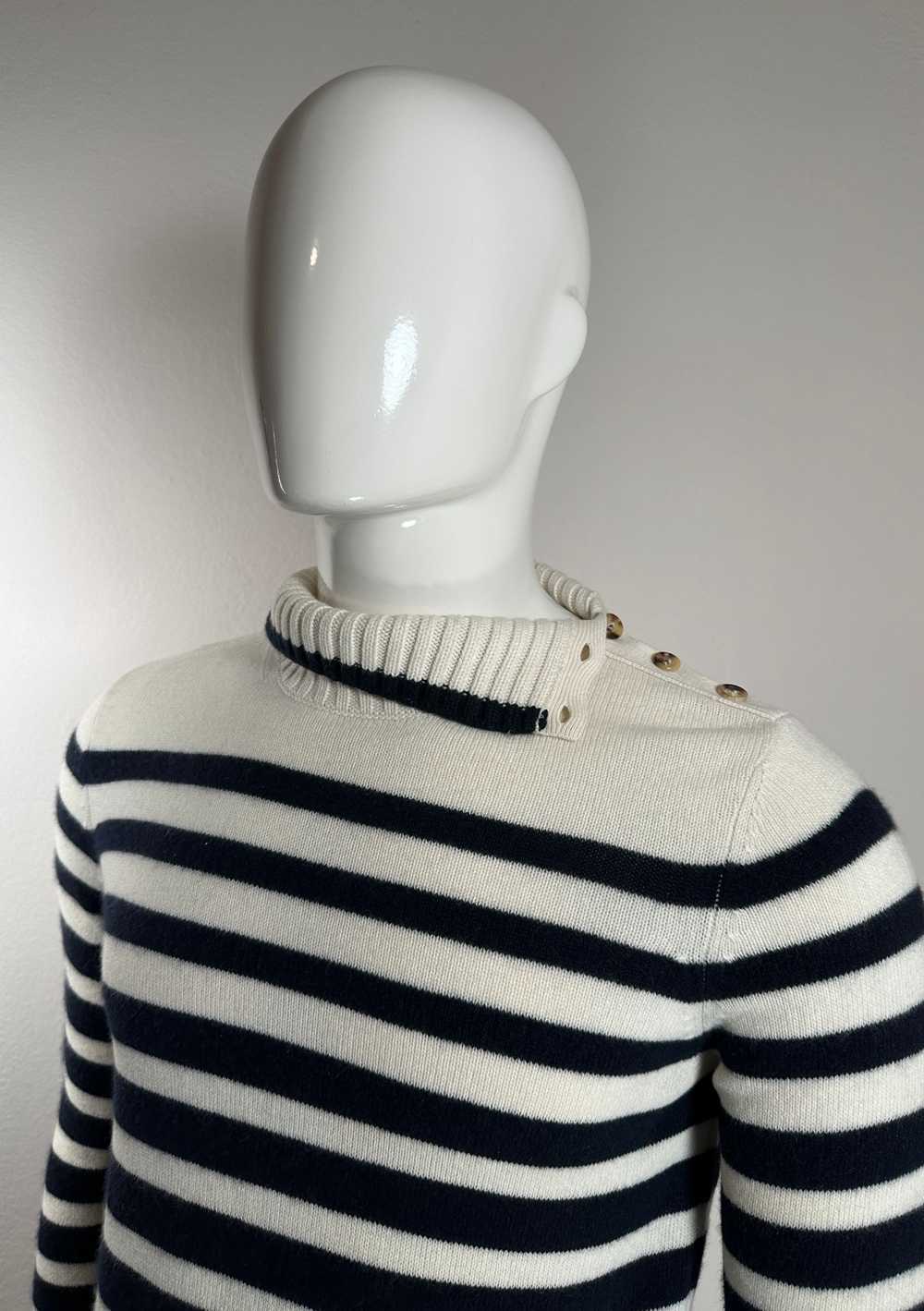 Loro Piana Cashmere striped white navy sweater - image 3