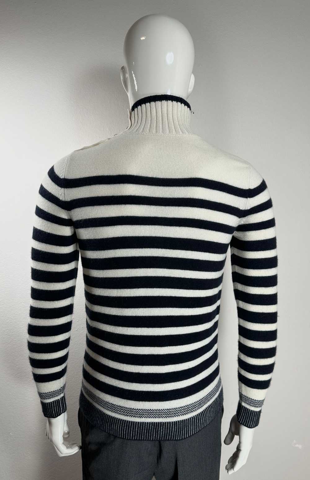 Loro Piana Cashmere striped white navy sweater - image 5