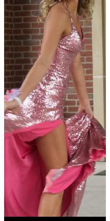Vintage Pink Sequence Prom Gown