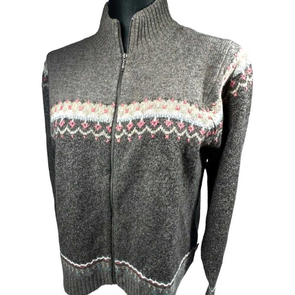 Designer Woolrich Fair Isle Lambs Wool Sweater Br… - image 1
