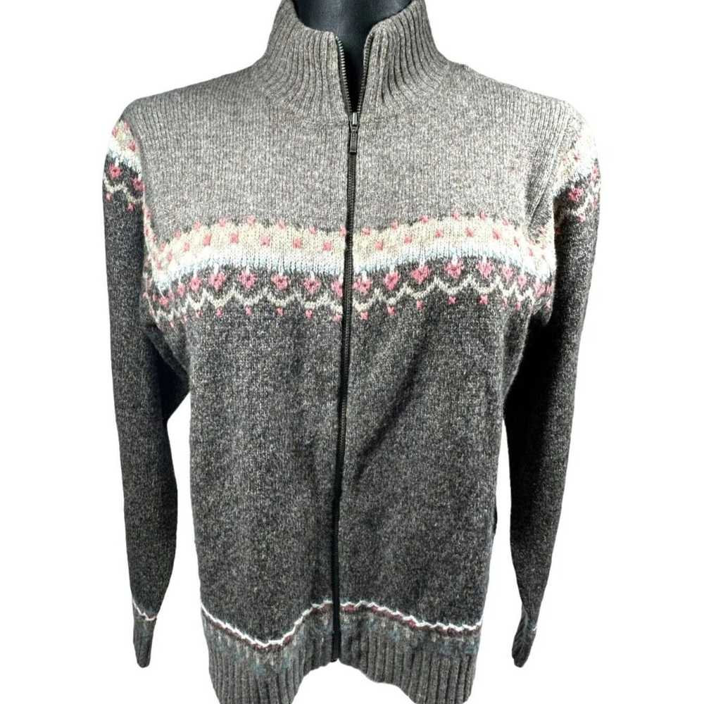 Designer Woolrich Fair Isle Lambs Wool Sweater Br… - image 2