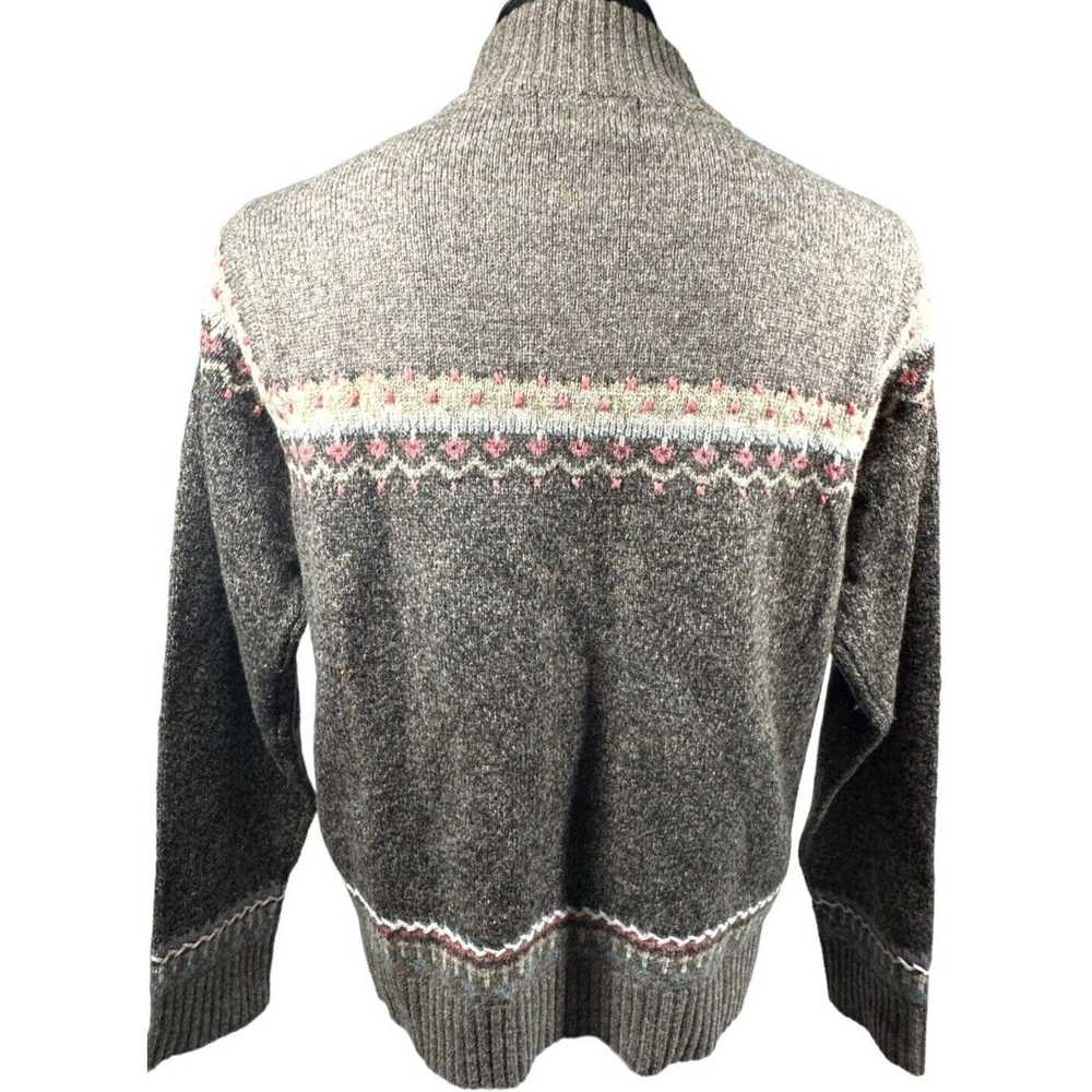Designer Woolrich Fair Isle Lambs Wool Sweater Br… - image 3