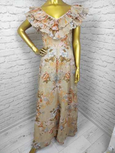 Vintage Jean Allen London VTG 80s Maxi Dress Flora