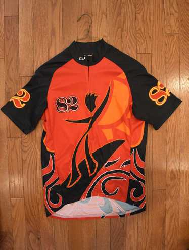 Fire Bike Bicycle Flames Cycling Biker Cyclist' Unisex Colorblock Hoodie