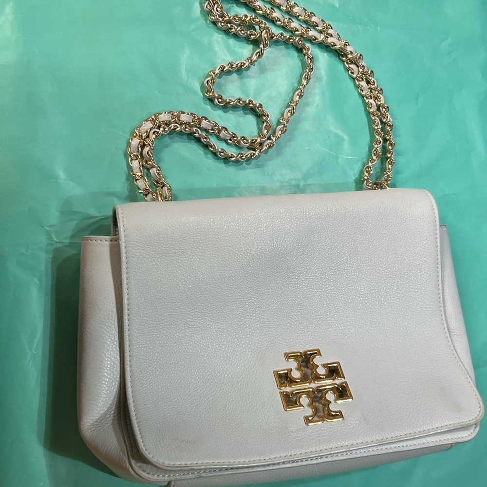 Tory Burch Britten Pebble Leather Bag - Gem