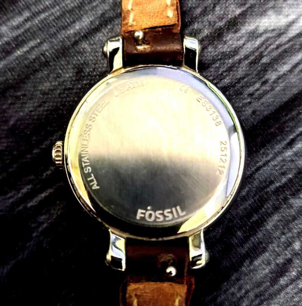 Fossil Fossil Womens Textured Dial Brown Leather … - image 8