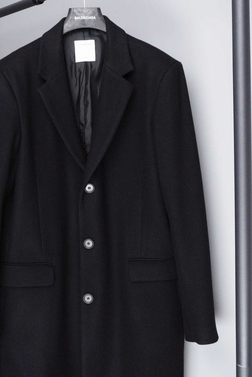 Sandro Sandro paris classic black wool coat jacket - image 3