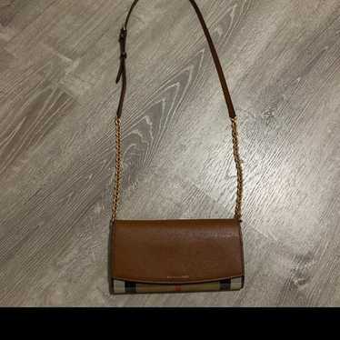 Burberry Brown Canvas, Leather Bag