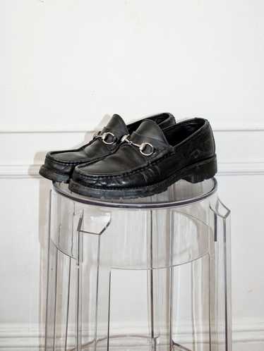 Gucci 1990s Gucci Leather Horsebit Lug Sole Loafe… - image 1